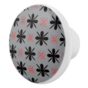 Modern Retro Floral Ceramic Knob