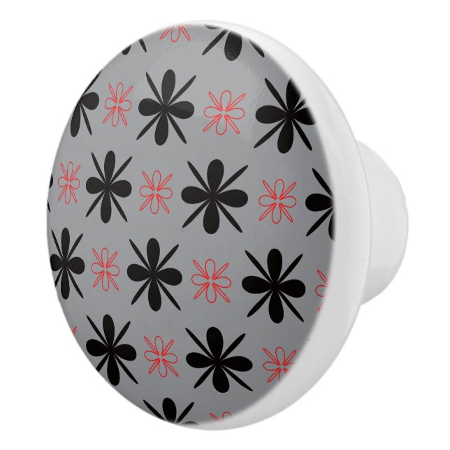 Modern Retro Floral Ceramic Knob (Right)