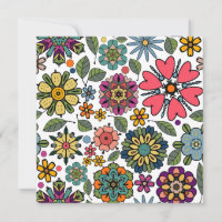 Modern Retro Floral Drawing Seamless Pattern Art