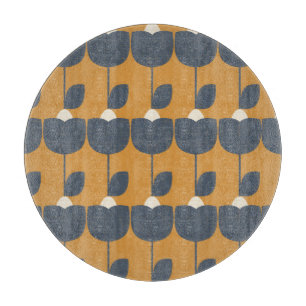 Modern Retro Flowers: Scandinavian Geometric. Cutting Board