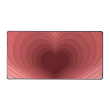 Modern Retro Funky Red Pink Heart Desk Mat