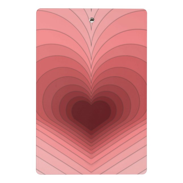 Modern Retro Funky Red Pink Heart Mini Clipboard (Back)