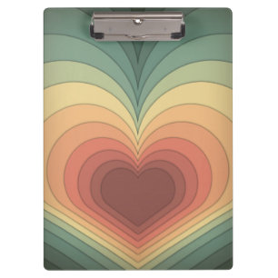 Modern Retro Funky Romantic Heart Clipboard