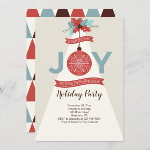 Modern Retro Geometric Christmas Invitation