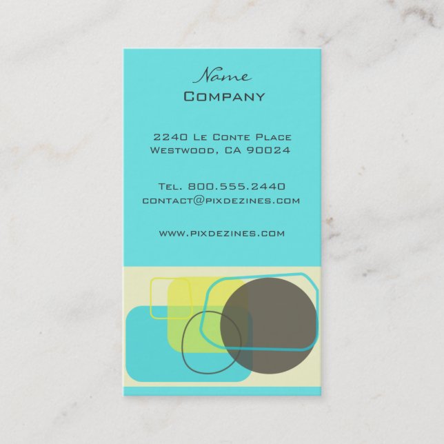 Modern Retro Geometric Design Business Card (Front)