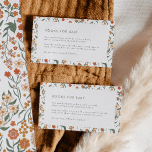 Modern Retro Groovy Books for Baby Floral Enclosure Card