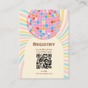 Modern Retro Groovy Disco Bridal Shower Registry Enclosure Card