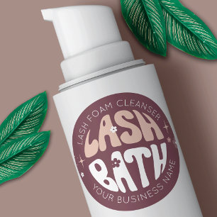 Modern Retro Groovy Eyelash Cleanser Lash Bath Classic Round Sticker
