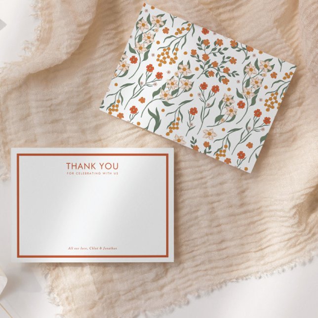 Modern Retro Groovy Floral Baby Shower Thank You Card (Creator Uploaded)