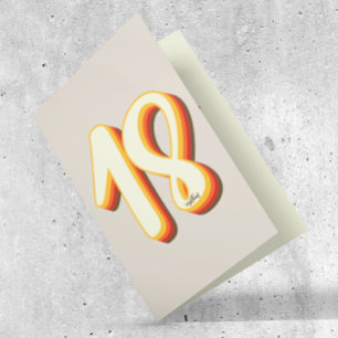 Modern Retro Groovy Grey Eighteen 18th Birthday Card