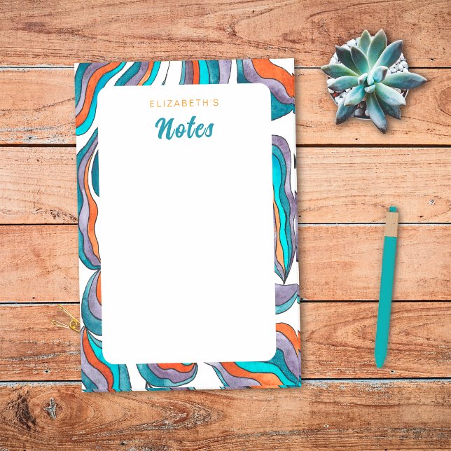 Modern Retro Groovy Orange Blue Purple  Post-it Notes (Front)