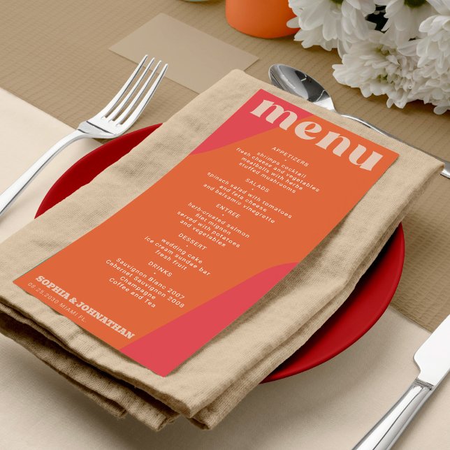 Modern retro groovy wedding template menu (Creator Uploaded)