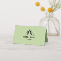 modern retro hand draw wedding