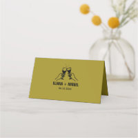 modern retro hand draw wedding