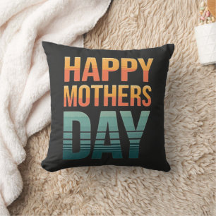 Modern Retro Happy Mothers Day Cushion