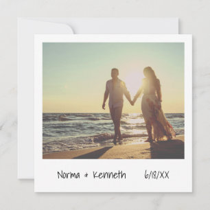 Modern Retro Instant Photo Wedding Invitation