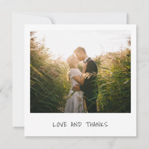 Modern Retro Instant Photo Wedding Thank You Card