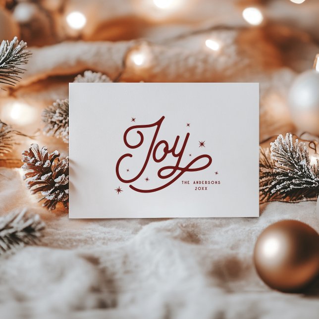 Modern Retro Joy Christmas Script Typography | Red Holiday Card (Creator Uploaded)