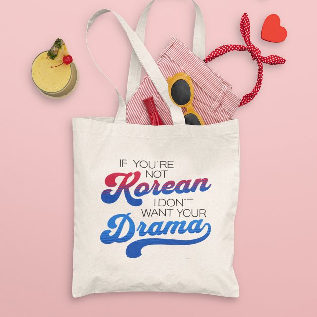 Modern Retro Korean Drama Lover Funny Personalised Tote Bag (Creator Uploaded)