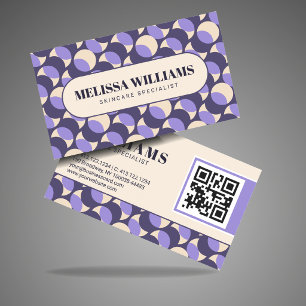 Modern Retro Lavender Geometric Business Card