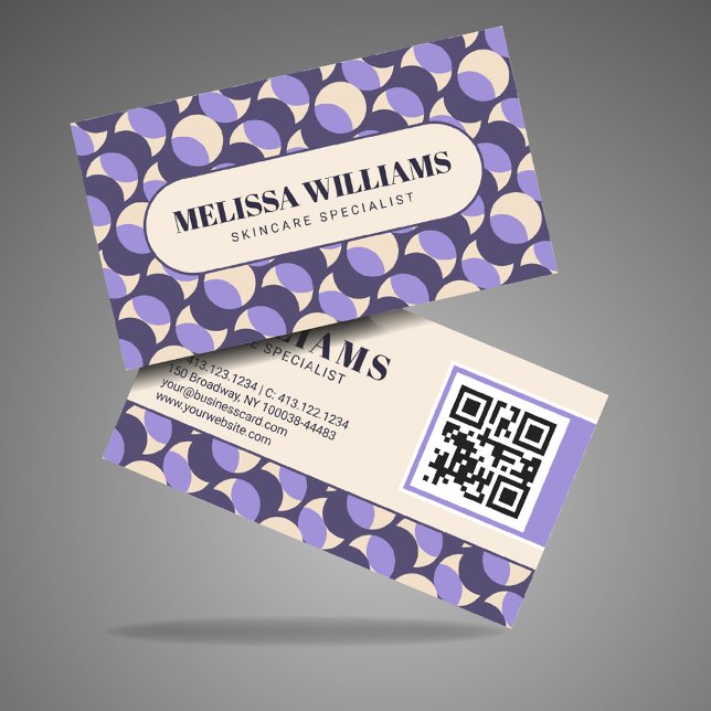 Modern Retro Lavender Geometric Business Card (Creator Uploaded)