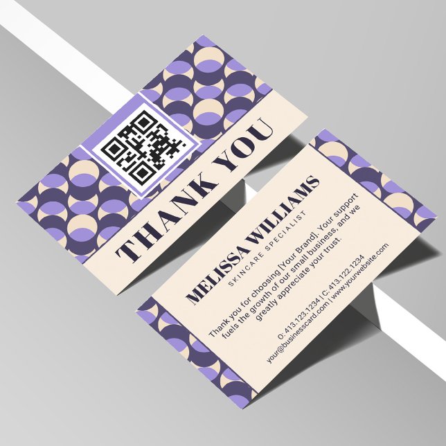 Modern Retro Lavender Geometric Thank You Card (Creator Uploaded)