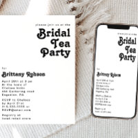 Modern Retro Lettering Bridal Tea Party