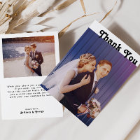 Modern Retro Lettering Flat Photo Thank You Card