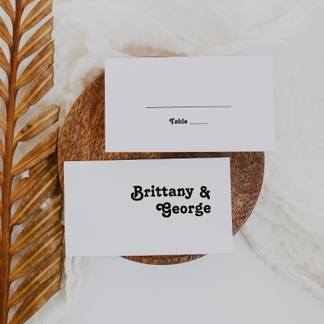 Modern Retro Lettering Flat Wedding Place Card (Creator Uploaded)