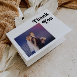 Modern Retro Lettering Folded Photo Thank You Card<br><div class="desc">This modern retro lettering folded photo thank you card is perfect for your unique, trendy simple vintage bohemian summer wedding. The lettering is a stylish black, chic 70's boho font giving this design classic minimal groovy hippie vibes. You can add your own graphics or pictures if you want to customise...</div>
