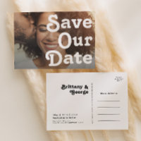 Modern Retro Lettering Horizontal Save Our Date
