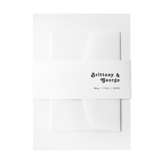 Modern Retro Lettering Invitation Belly Band (Front Example)