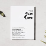 Modern Retro Lettering Nothing Fancy Wedding Invitation<br><div class="desc">This modern retro lettering nothing fancy wedding invitation is perfect for your unique, trendy simple vintage bohemian summer wedding. The lettering is a stylish black, chic 70's boho font giving this design classic minimal groovy hippie vibes. You can add your own graphics or pictures if you want to customise it....</div>