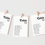 Modern Retro Lettering Table Number Chart<br><div class="desc">This modern retro lettering table number chart is perfect for your unique, trendy simple vintage bohemian summer wedding. The lettering is a stylish black, chic 70's boho font giving this design classic minimal groovy hippie vibes. You can add your own graphics or pictures if you want to customise it. Please...</div>
