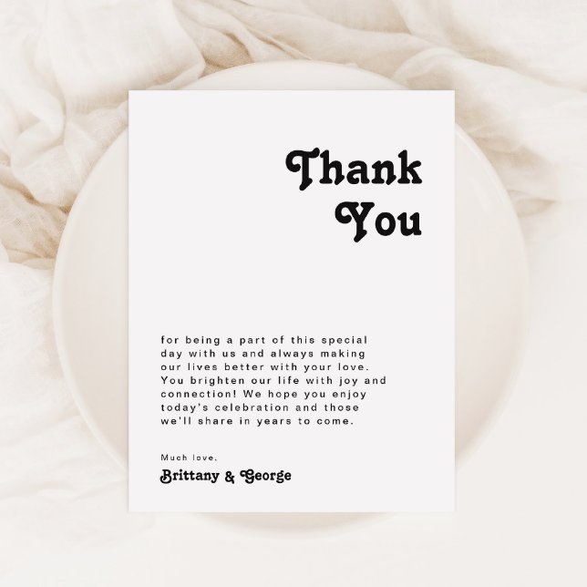 Modern Retro Lettering Table Thank You Card (Creator Uploaded)