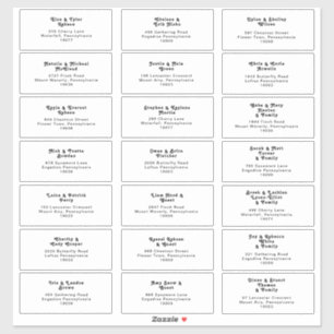 Modern Retro Lettering Wedding Guest Address