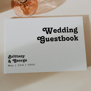 Modern Retro Lettering Wedding Guestbook