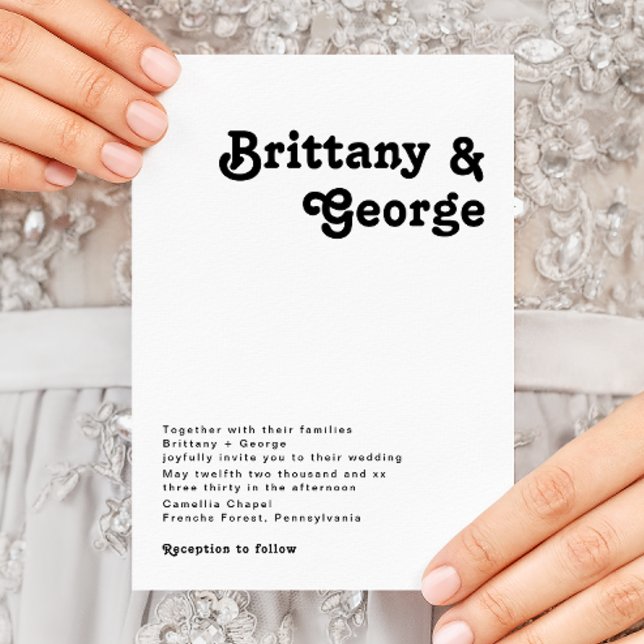Modern Retro Lettering Wedding Invitation (Creator Uploaded)