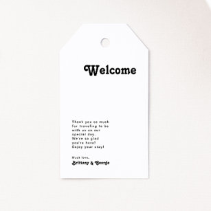 Modern Retro Lettering Wedding Welcome Gift Tags