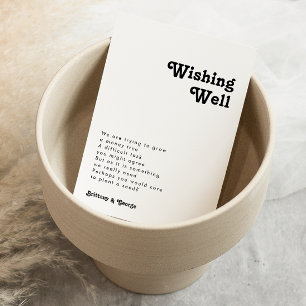 Modern Retro Lettering Wedding Wishing Well Enclos Enclosure Card