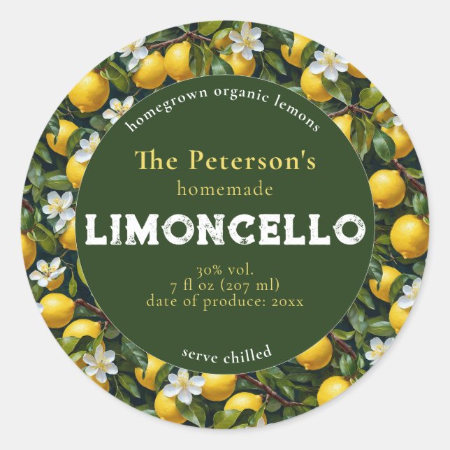Modern Retro Limoncello Drink Label (Front)