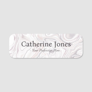 Modern Retro Liquified Art Painting Name Tag