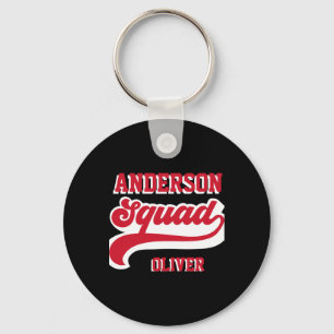Modern Retro Matching Squad Family Red White T Shi Key Ring
