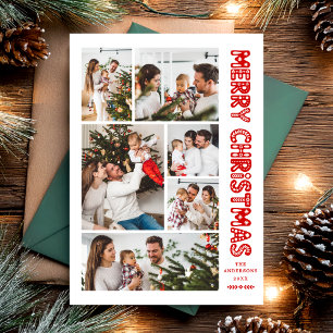 Modern Retro Merry Christmas Holiday Card