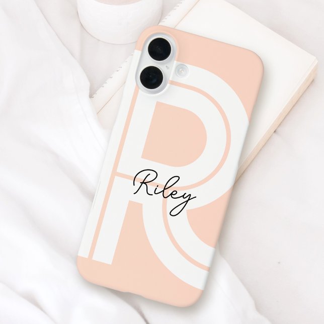 Modern Retro Monogram Initial Contemporary Cute Case-Mate iPhone Case (Creator Uploaded)