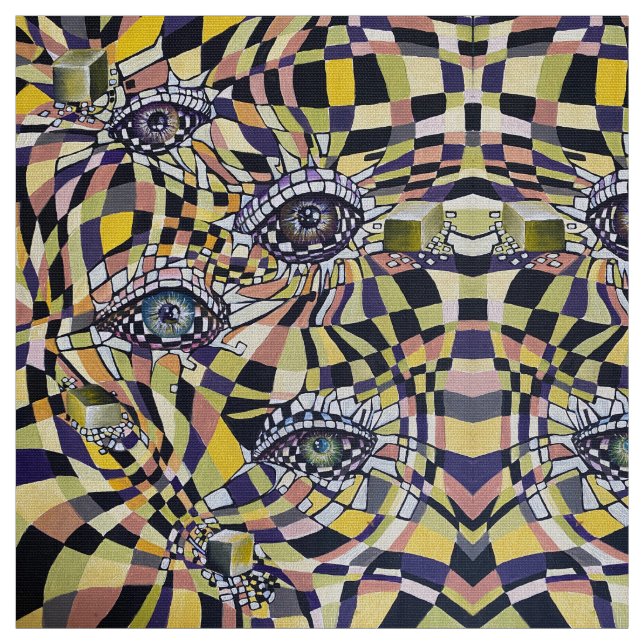 Modern Retro Oculus 80s 90s Artwork Fabric (Swatch)