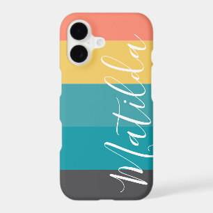 Modern Retro Ombre Stripe Personalised Name