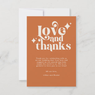 Modern Retro Orange and Cream Wedding Thank You