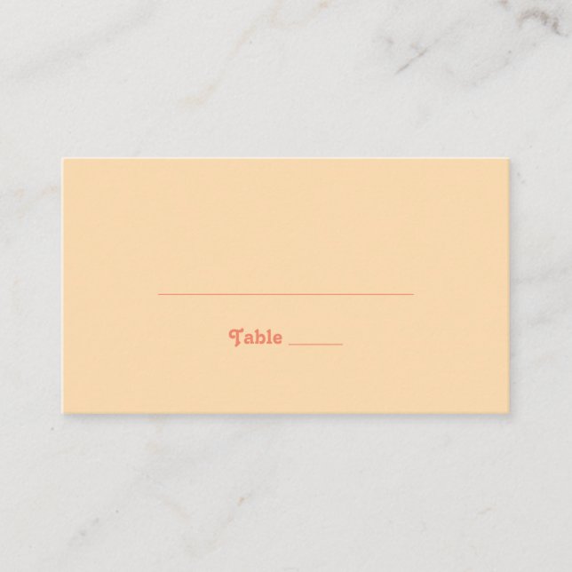 Modern Retro | Orange Cream Flat Wedding Place Card (Front)