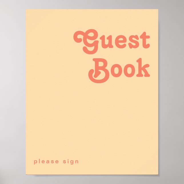 Modern Retro | Orange Cream Guest Book Sign (Front)